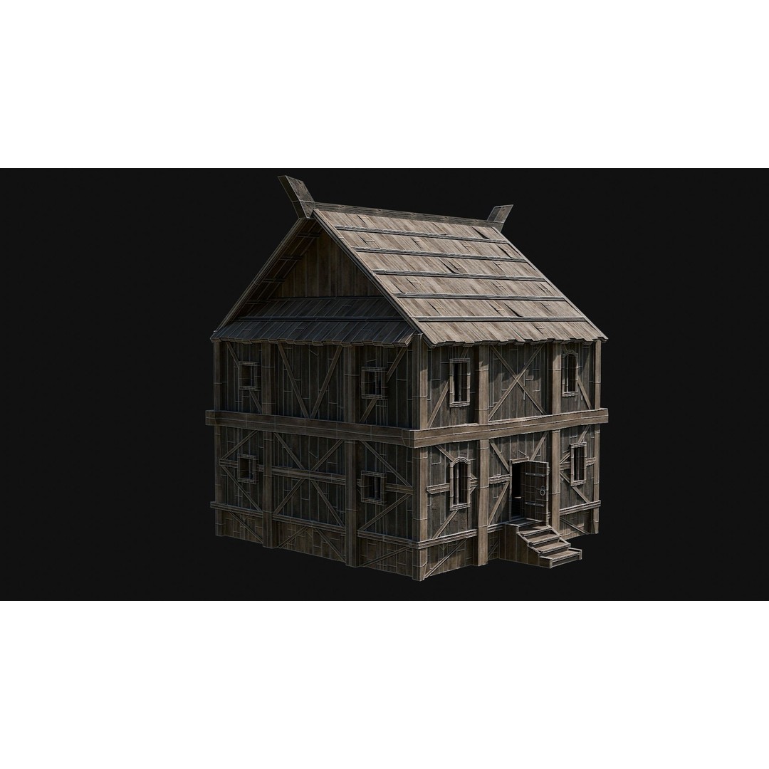 Viking Fortress Watchtower 3D Model – Low Poly Game Asset, FBX, OBJ - View 71