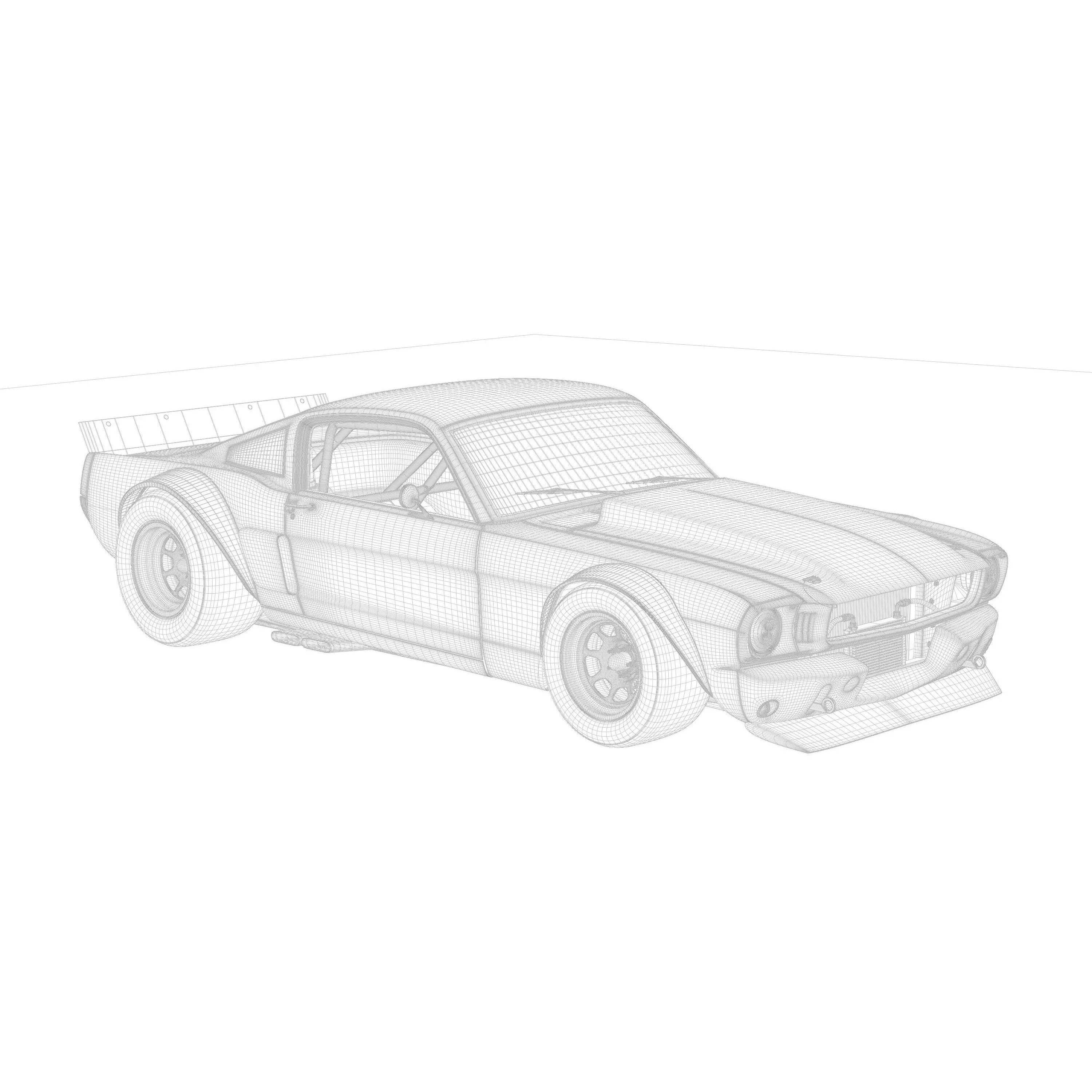 1965 Mustang RK1 - High-Poly Game-Ready 3D Model - View 12