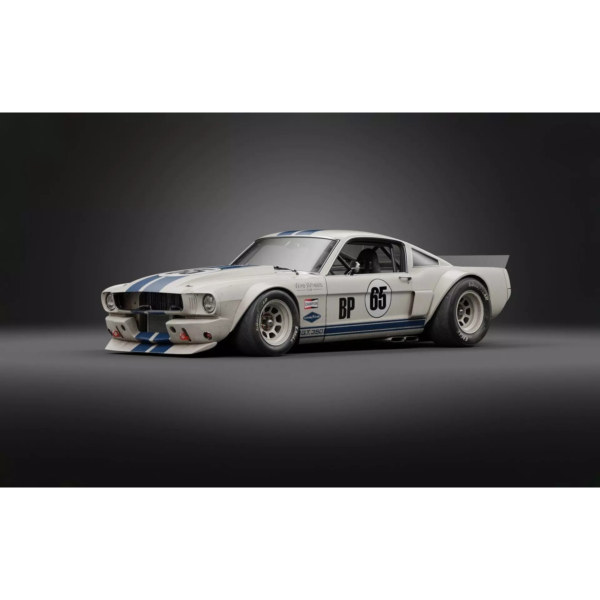 1965 Mustang RK1 - High-Poly Game-Ready 3D Model - View 3
