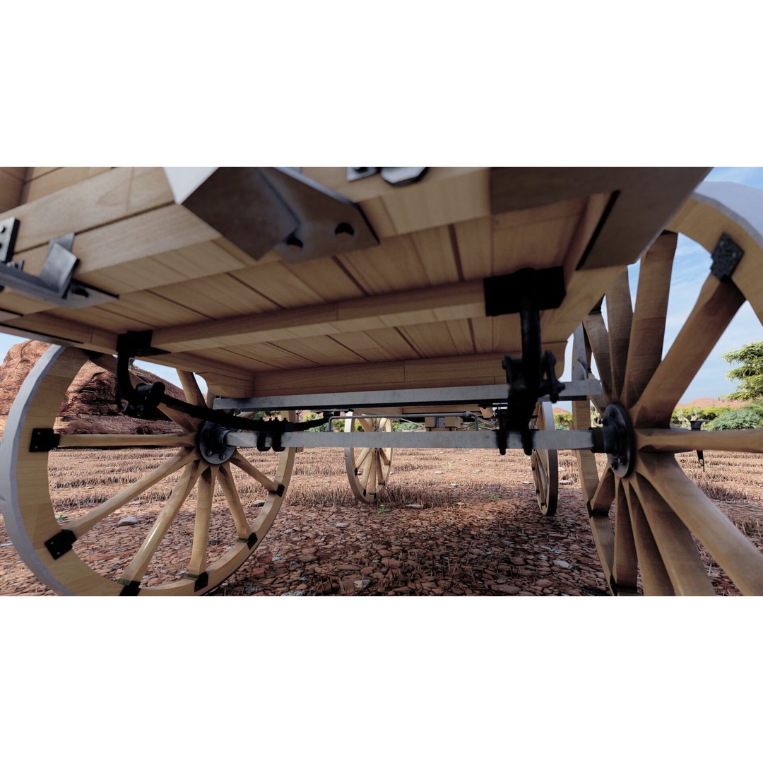 Light Army Field Wagon 3D Model – Textured Military Vehicle, FBX, OBJ - View 10