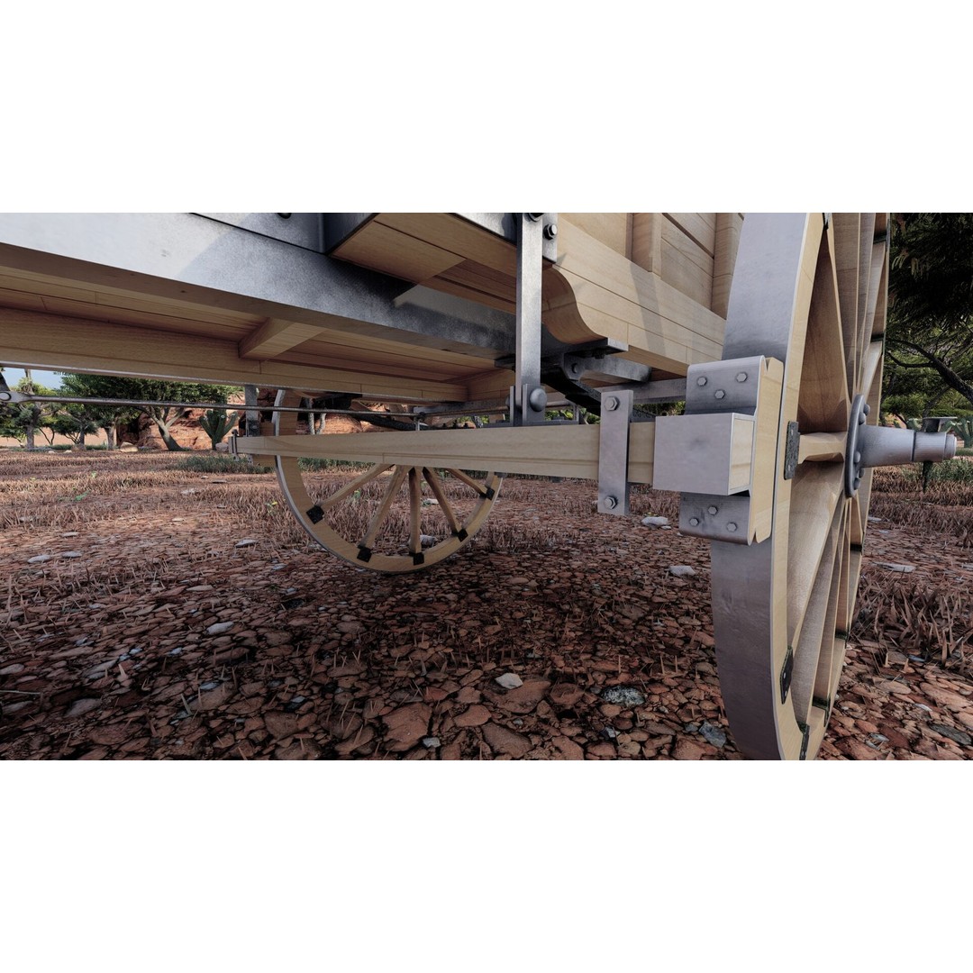 Light Army Field Wagon 3D Model – Textured Military Vehicle, FBX, OBJ - View 18