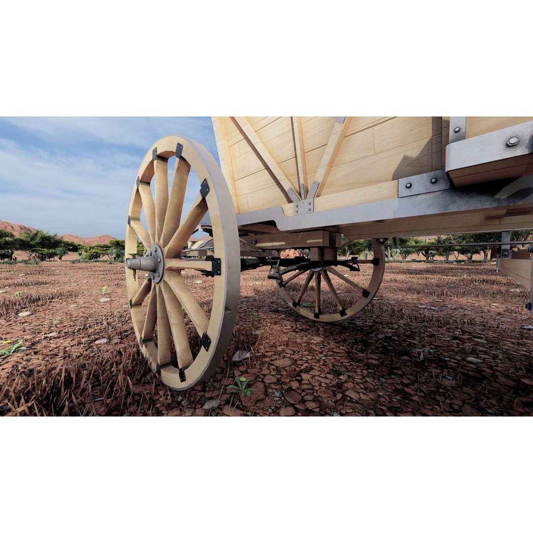 Light Army Field Wagon 3D Model – Textured Military Vehicle, FBX, OBJ - View 20