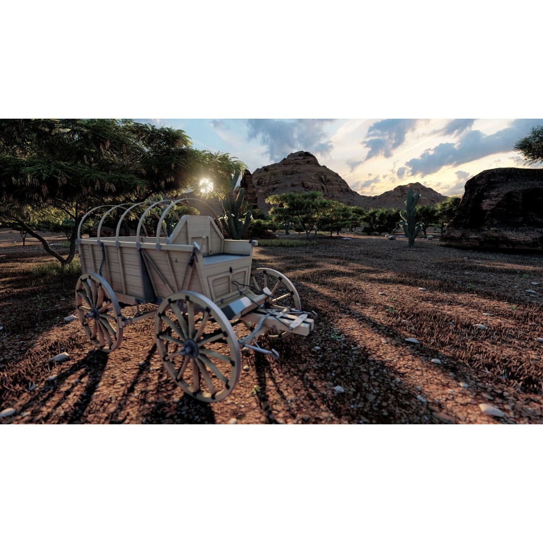 Light Army Field Wagon 3D Model – Textured Military Vehicle, FBX, OBJ - View 21