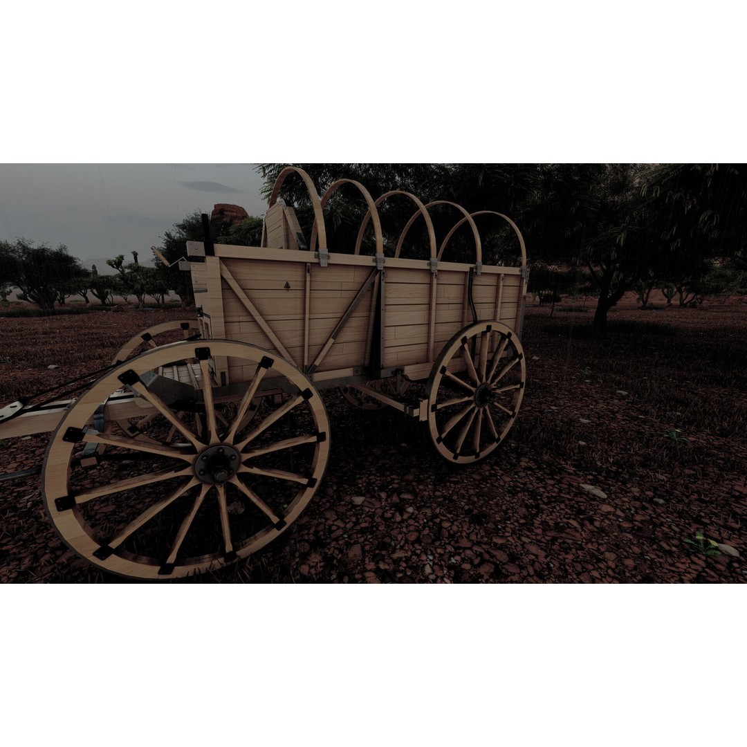 Light Army Field Wagon 3D Model – Textured Military Vehicle, FBX, OBJ - View 26