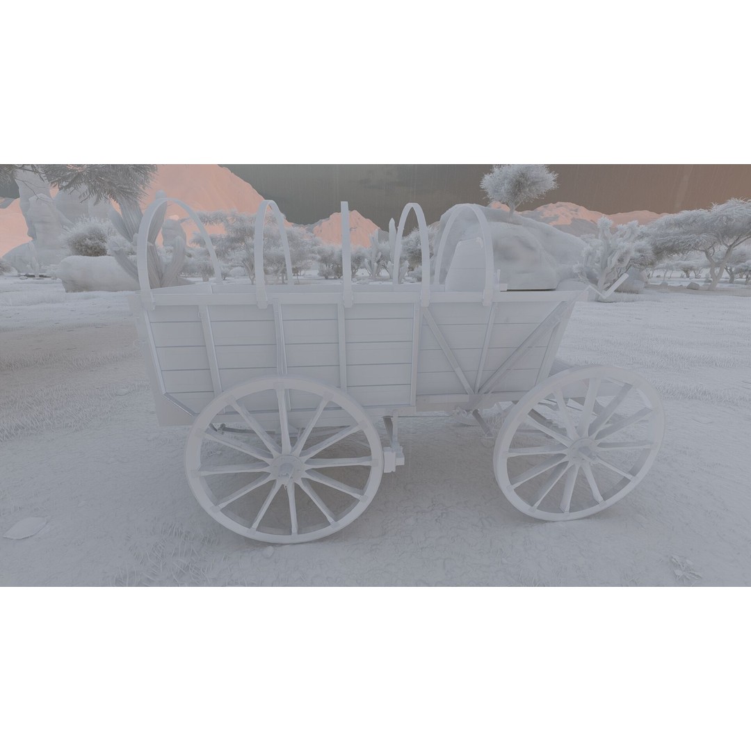 Light Army Field Wagon 3D Model – Textured Military Vehicle, FBX, OBJ - View 31