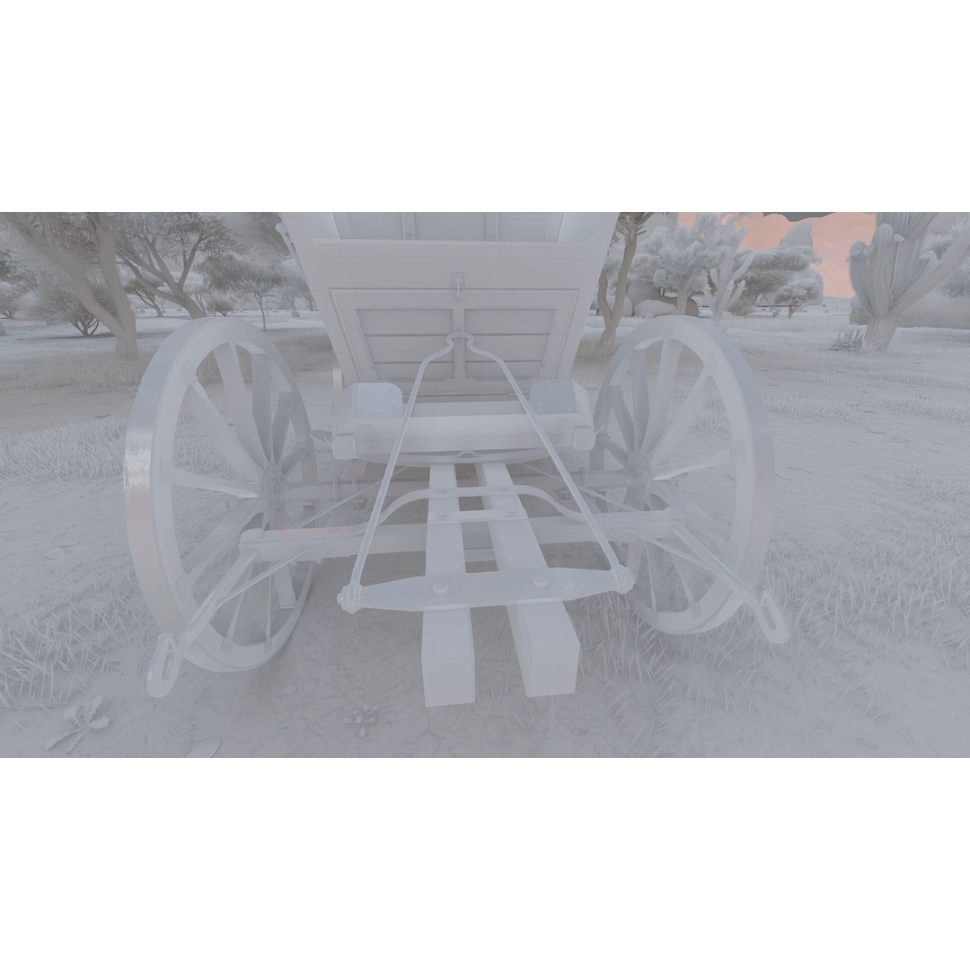 Light Army Field Wagon 3D Model – Textured Military Vehicle, FBX, OBJ - View 32