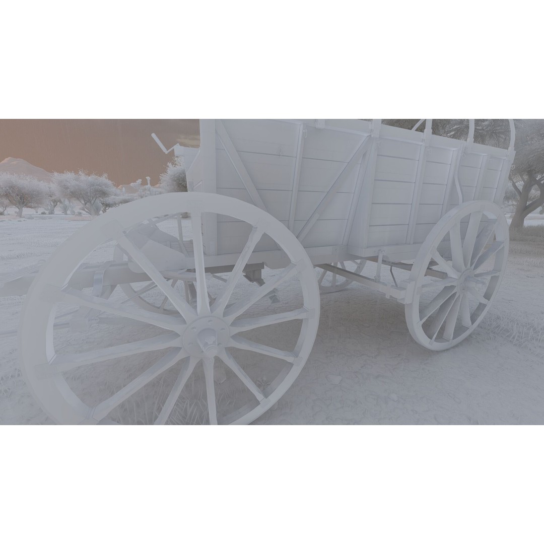 Light Army Field Wagon 3D Model – Textured Military Vehicle, FBX, OBJ - View 33
