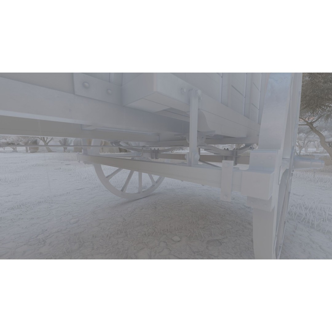 Light Army Field Wagon 3D Model – Textured Military Vehicle, FBX, OBJ - View 34