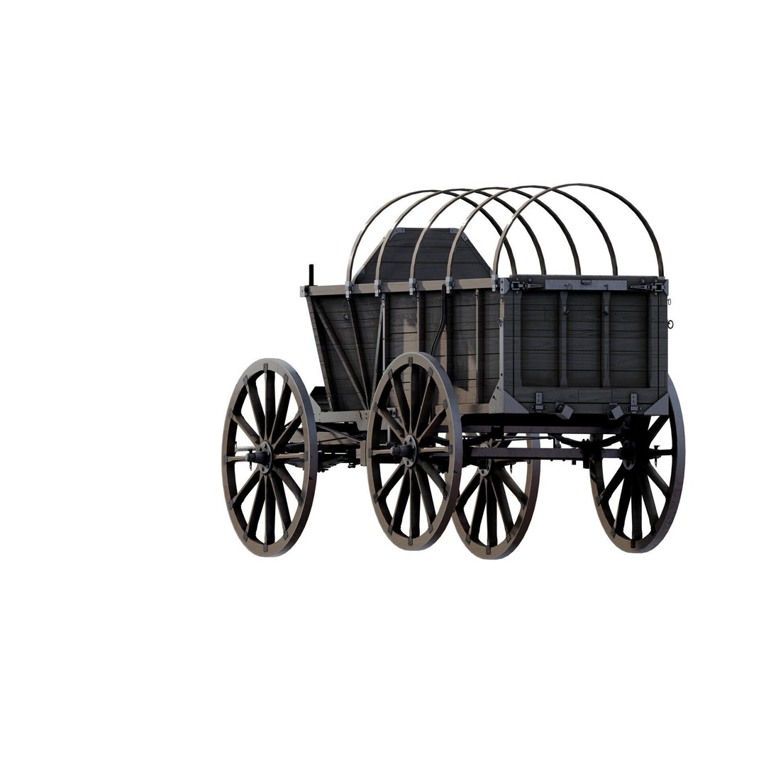 Light Army Field Wagon 3D Model – Textured Military Vehicle, FBX, OBJ - View 6