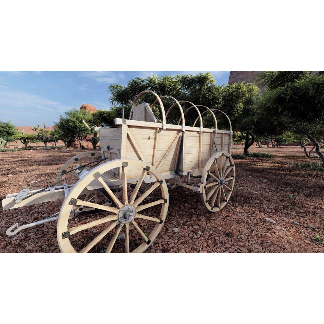 Light Army Field Wagon 3D Model – Textured Military Vehicle, FBX, OBJ - View 8