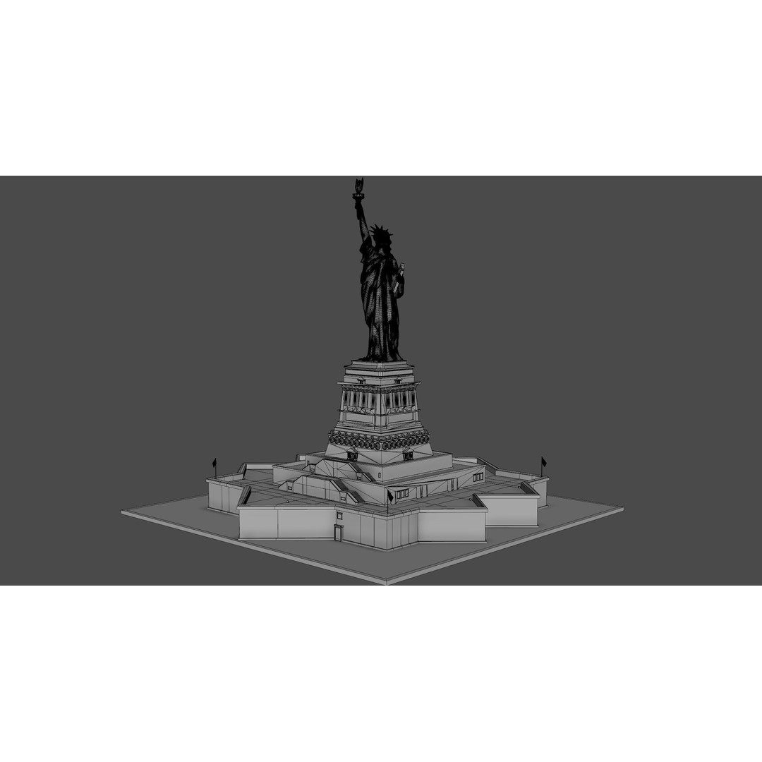 Statue of Liberty 3D Model – High Poly PBR Asset, FBX, Blender, OBJ - View 10