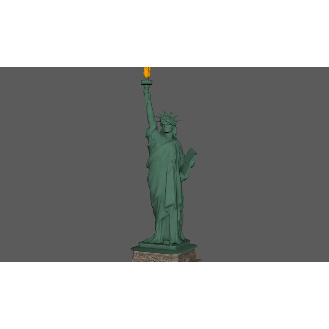 Statue of Liberty 3D Model – High Poly PBR Asset, FBX, Blender, OBJ - View 11