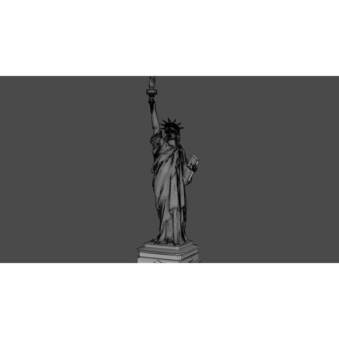 Statue of Liberty 3D Model – High Poly PBR Asset, FBX, Blender, OBJ - View 12