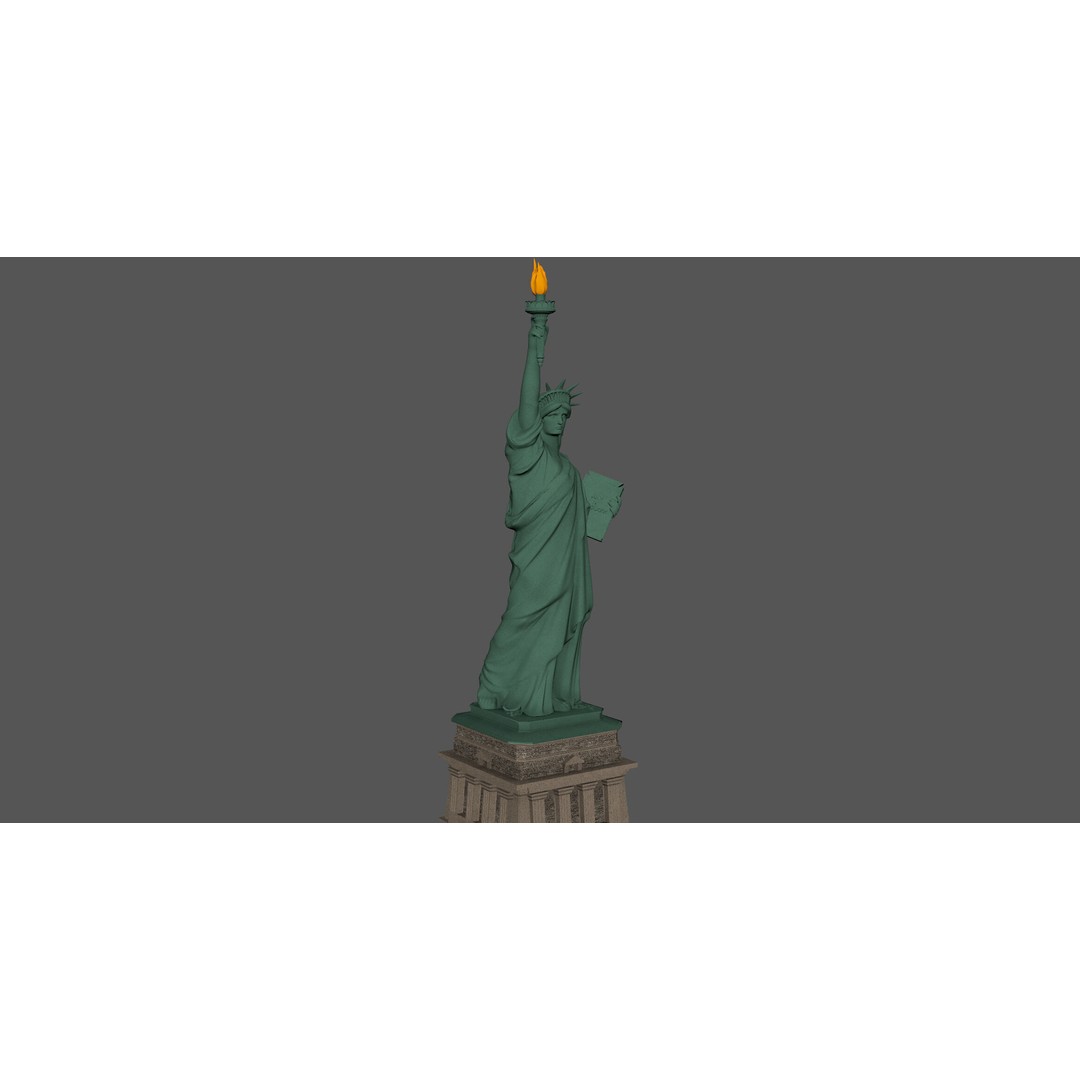 Statue of Liberty 3D Model – High Poly PBR Asset, FBX, Blender, OBJ - View 13