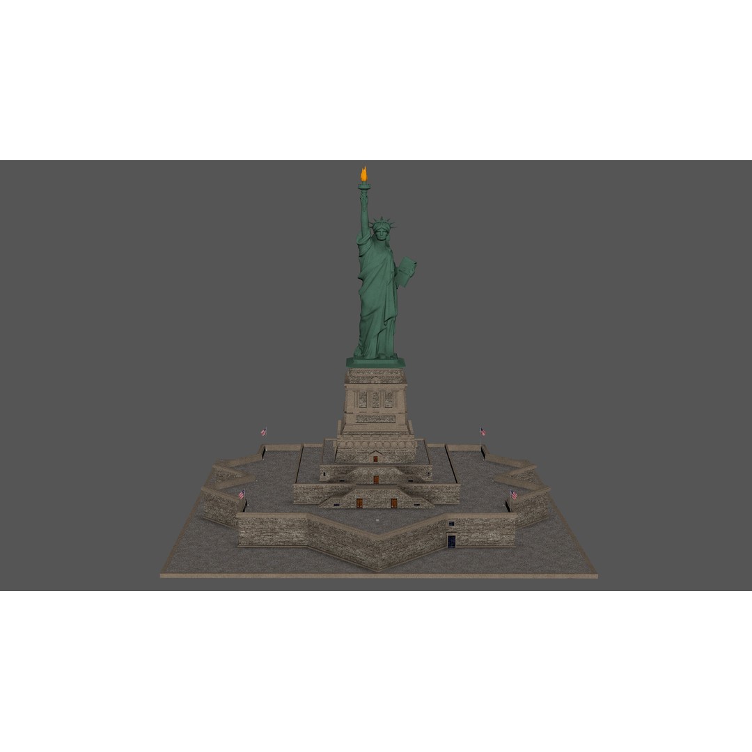 Statue of Liberty 3D Model – High Poly PBR Asset, FBX, Blender, OBJ - View 15