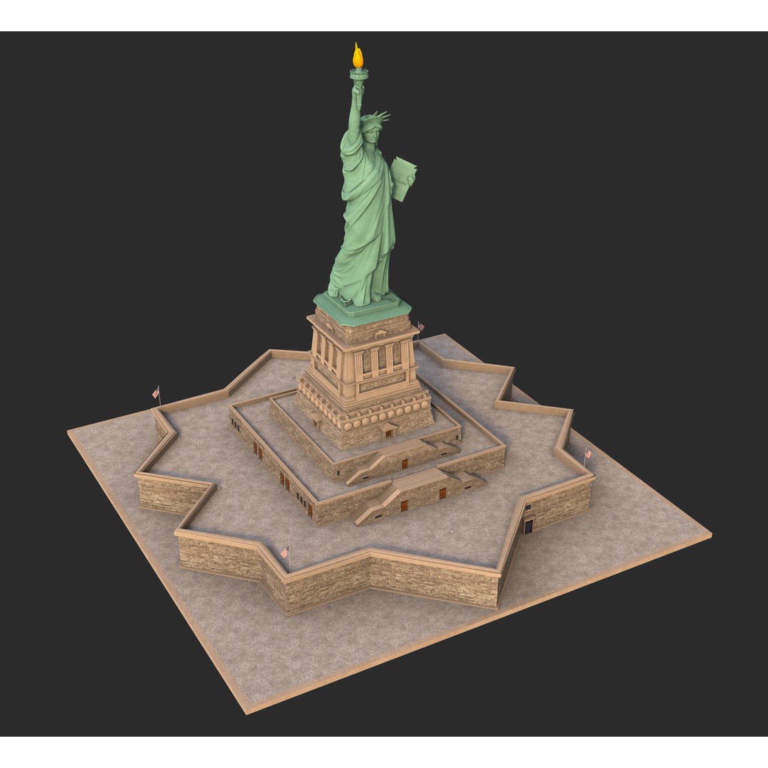 Statue of Liberty 3D Model – High Poly PBR Asset, FBX, Blender, OBJ - View 3