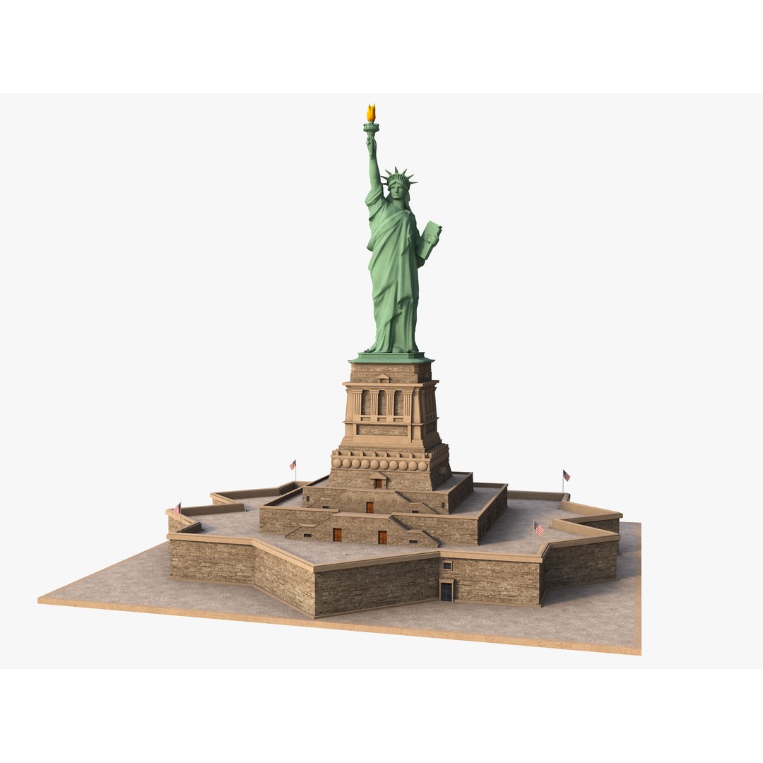 Statue of Liberty 3D Model – High Poly PBR Asset, FBX, Blender, OBJ - View 4