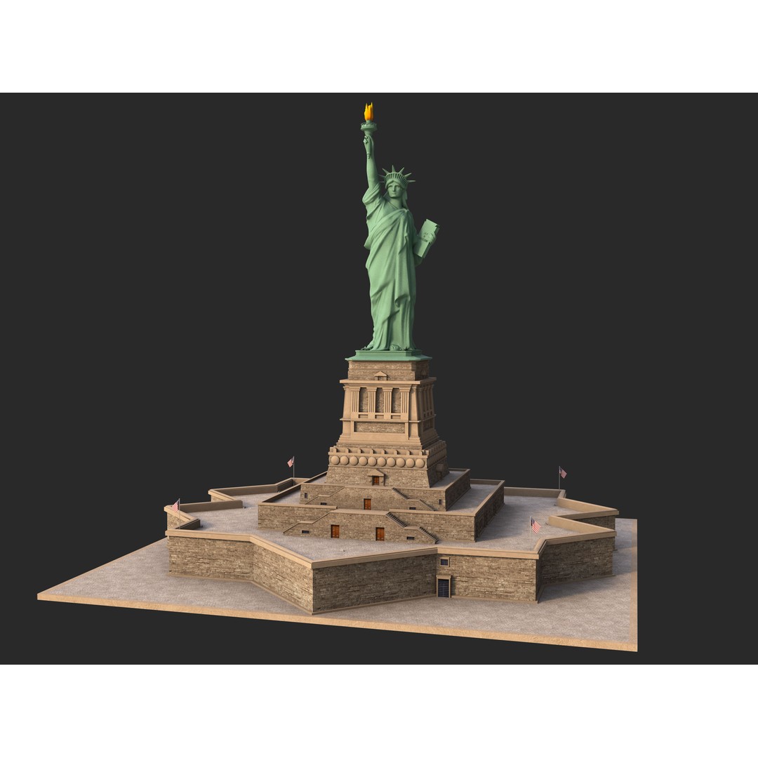 Statue of Liberty 3D Model – High Poly PBR Asset, FBX, Blender, OBJ - View 5