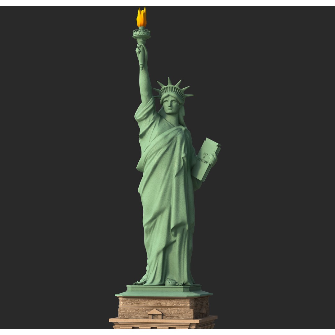 Statue of Liberty 3D Model – High Poly PBR Asset, FBX, Blender, OBJ - View 7