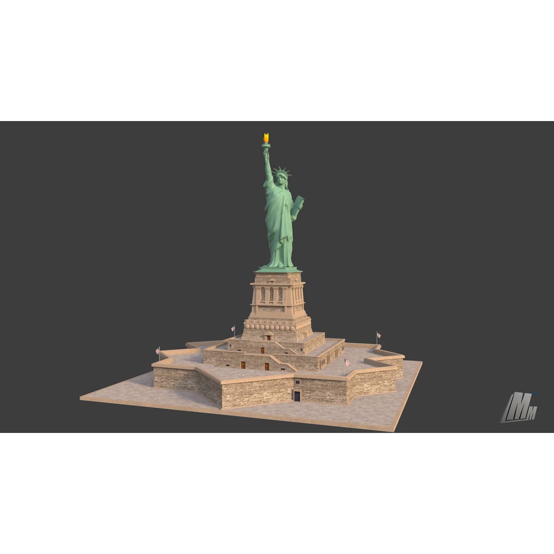 Statue of Liberty 3D Model – High Poly PBR Asset, FBX, Blender, OBJ - View 8