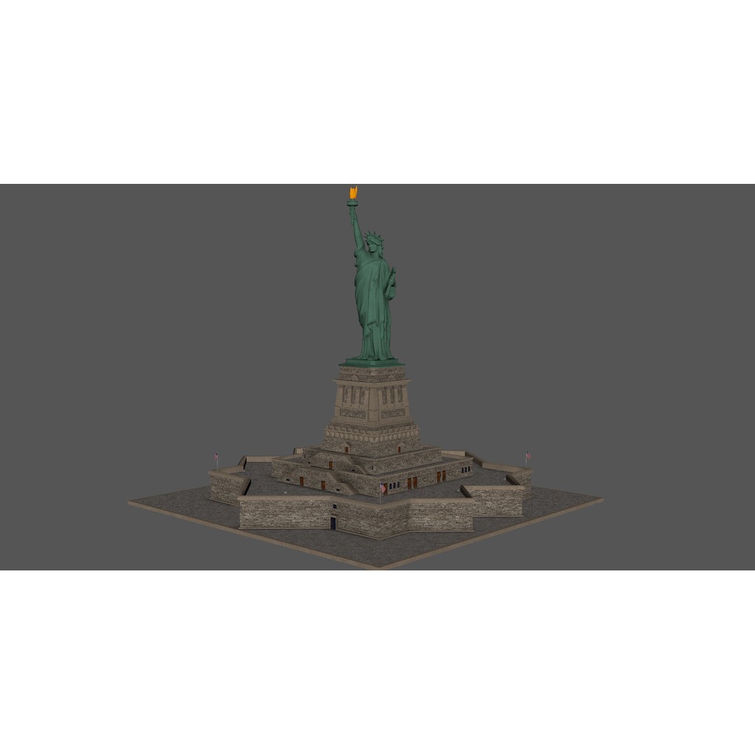 Statue of Liberty 3D Model – High Poly PBR Asset, FBX, Blender, OBJ - View 9