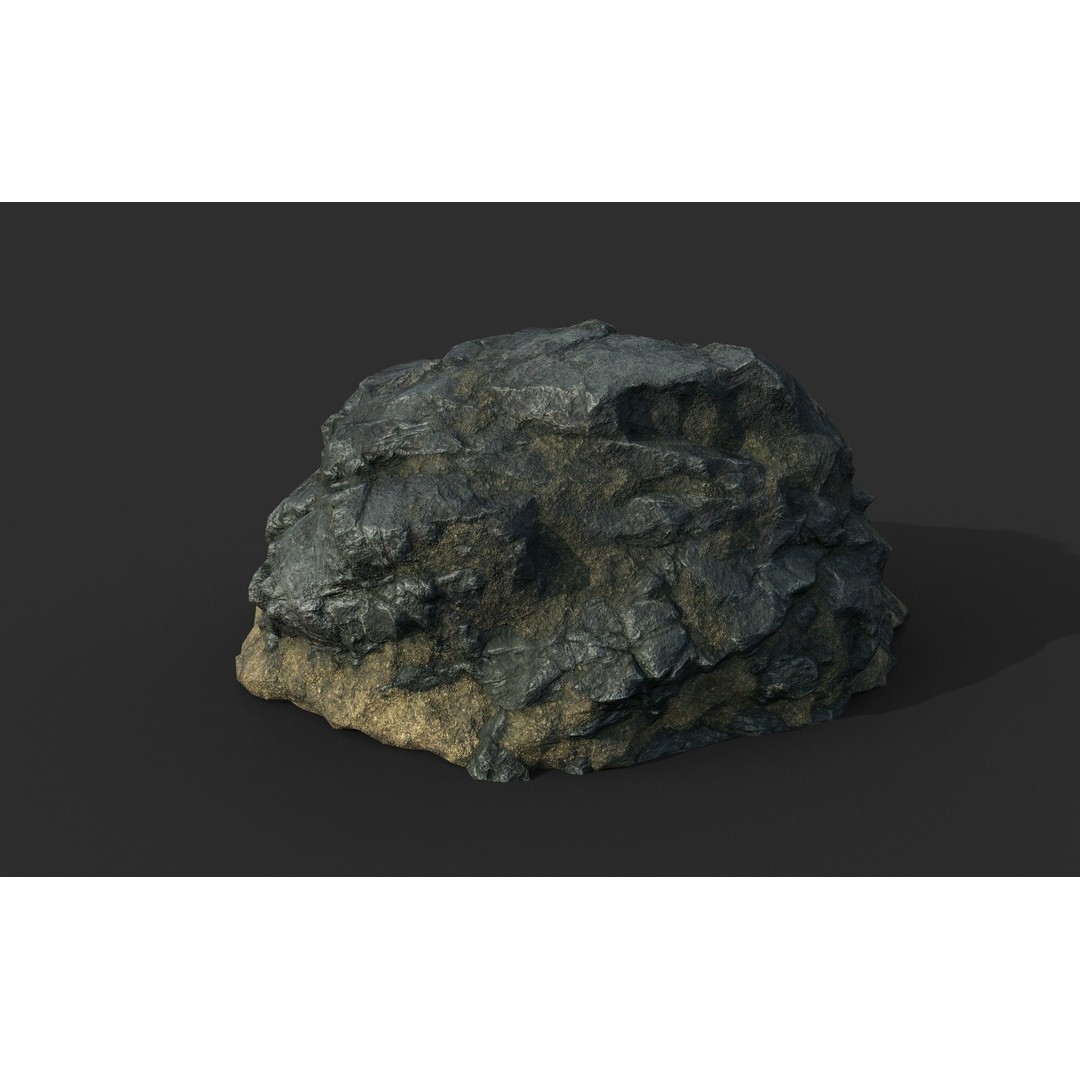 Black Beach Rock Collection 3D Model – Low Poly PBR Textures, FBX & OBJ - View 10