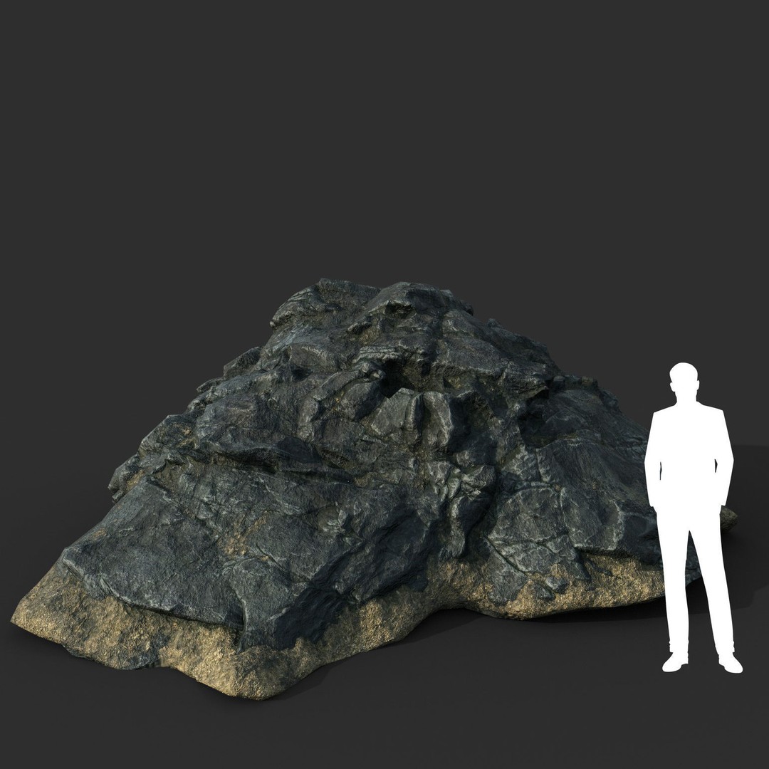 Black Beach Rock Collection 3D Model – Low Poly PBR Textures, FBX & OBJ - View 13