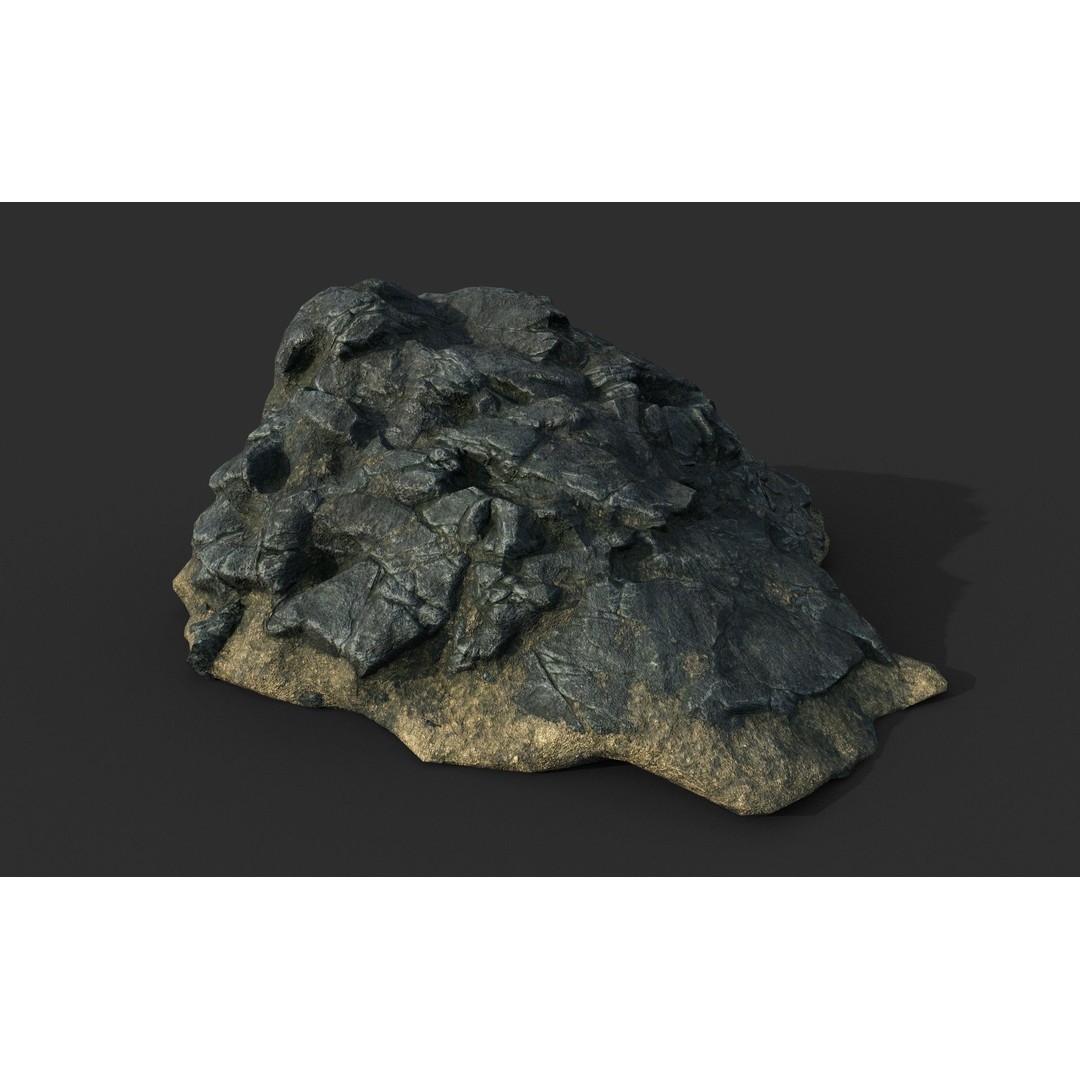 Black Beach Rock Collection 3D Model – Low Poly PBR Textures, FBX & OBJ - View 14