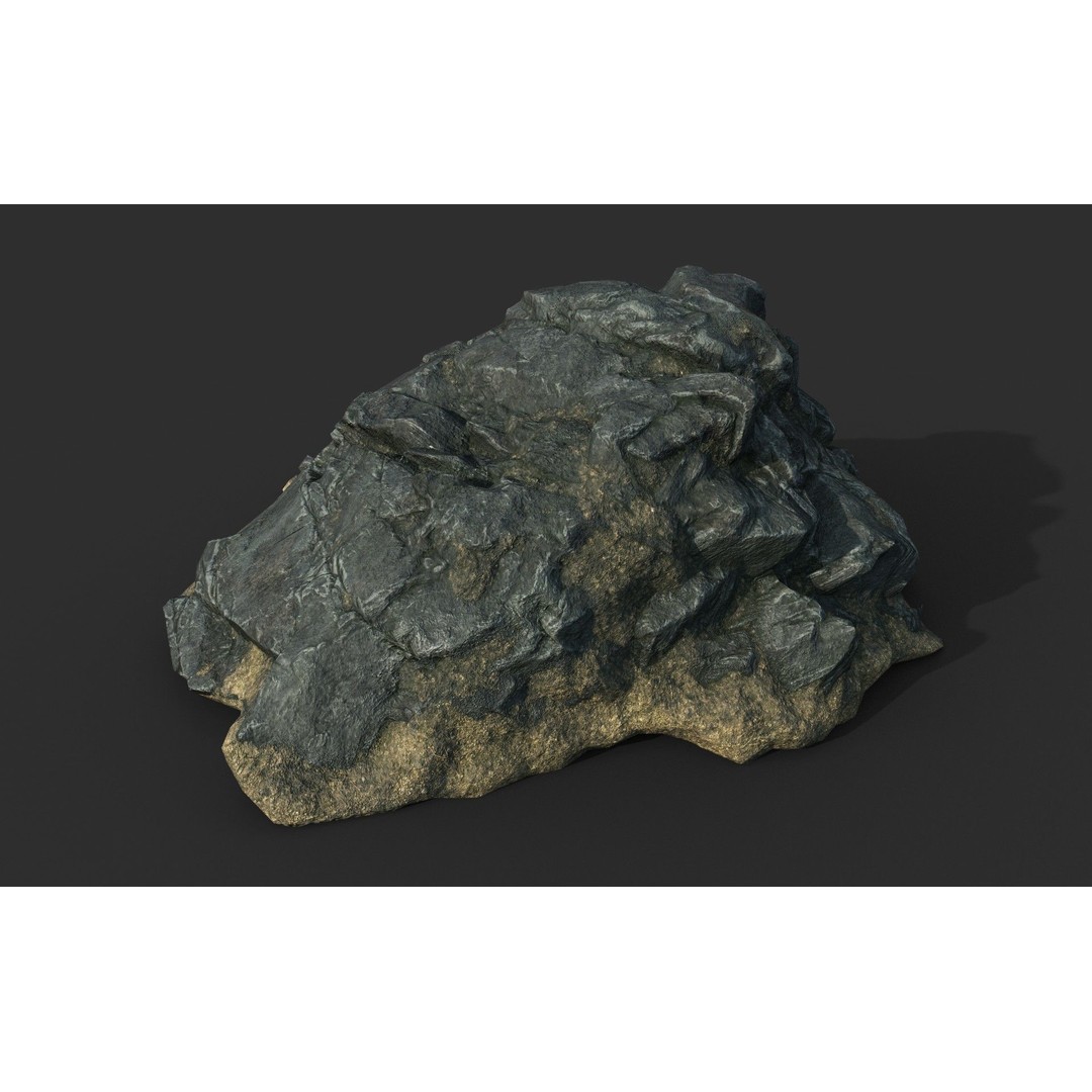Black Beach Rock Collection 3D Model – Low Poly PBR Textures, FBX & OBJ - View 16
