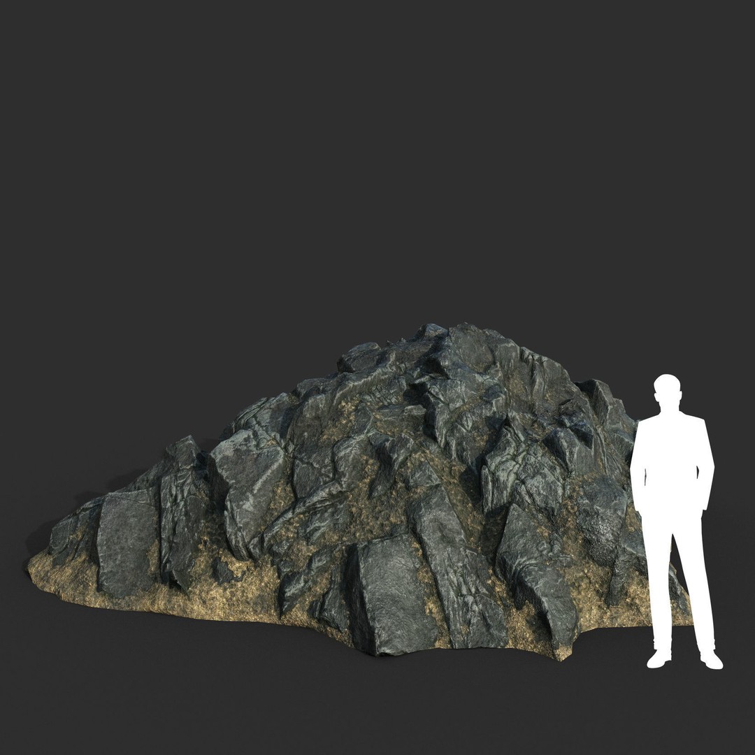 Black Beach Rock Collection 3D Model – Low Poly PBR Textures, FBX & OBJ - View 18