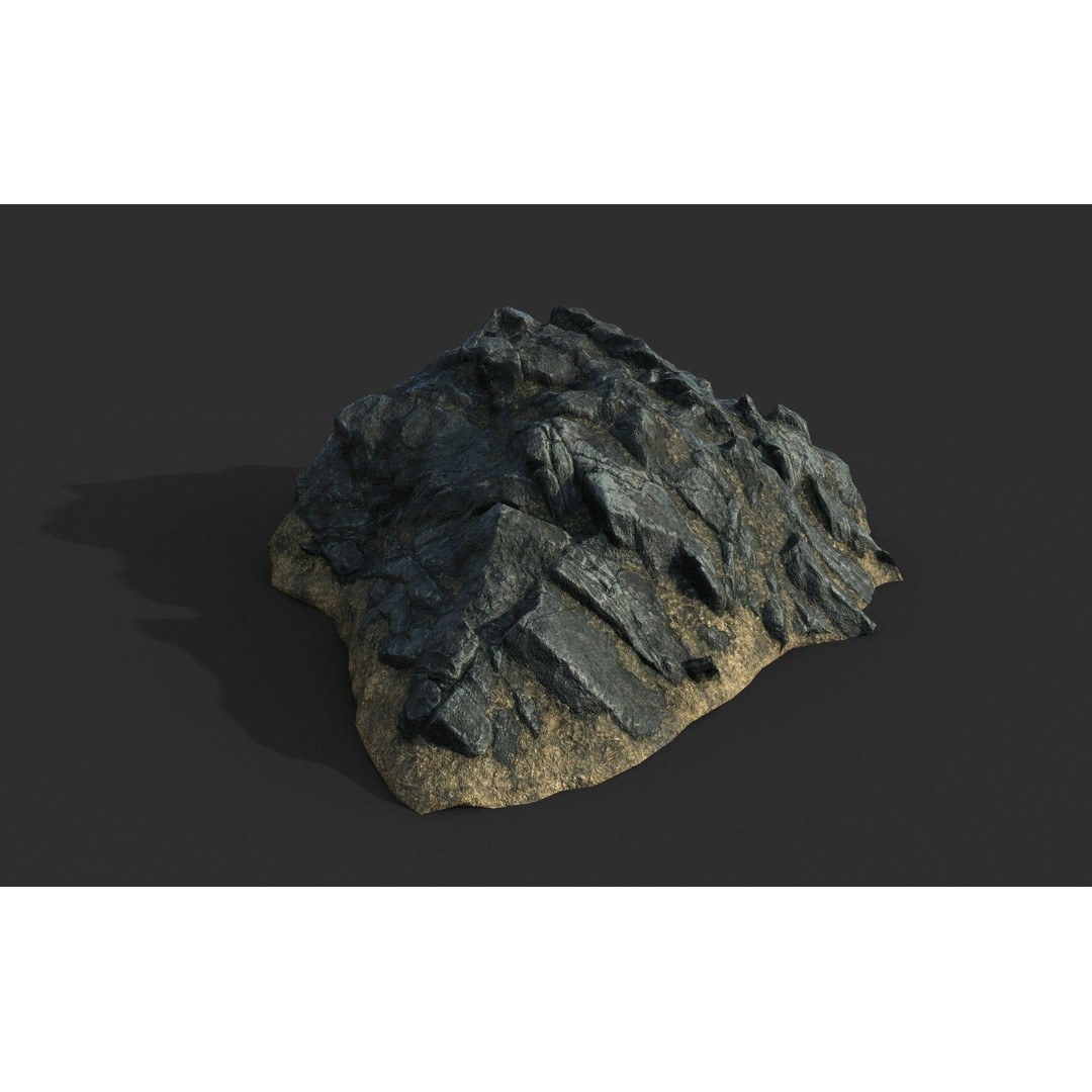 Black Beach Rock Collection 3D Model – Low Poly PBR Textures, FBX & OBJ - View 19