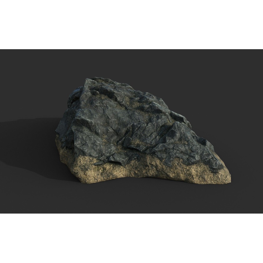 Black Beach Rock Collection 3D Model – Low Poly PBR Textures, FBX & OBJ - View 20