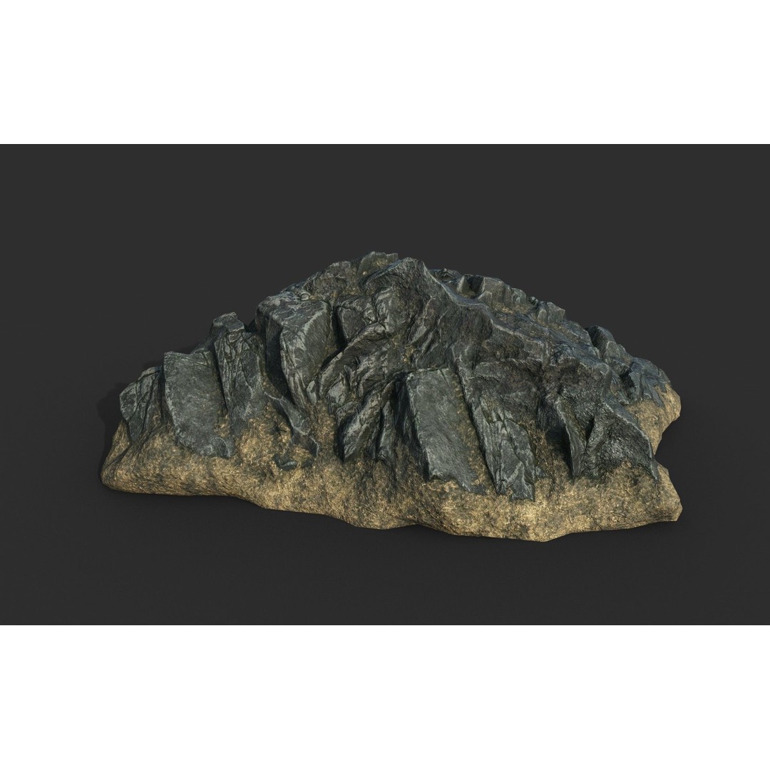 Black Beach Rock Collection 3D Model – Low Poly PBR Textures, FBX & OBJ - View 21
