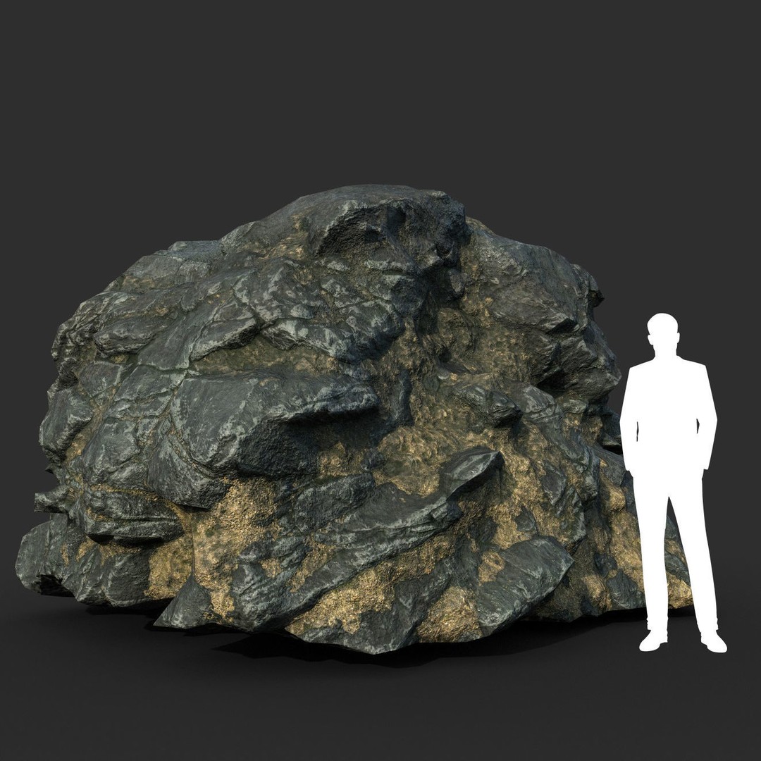 Black Beach Rock Collection 3D Model – Low Poly PBR Textures, FBX & OBJ - View 23