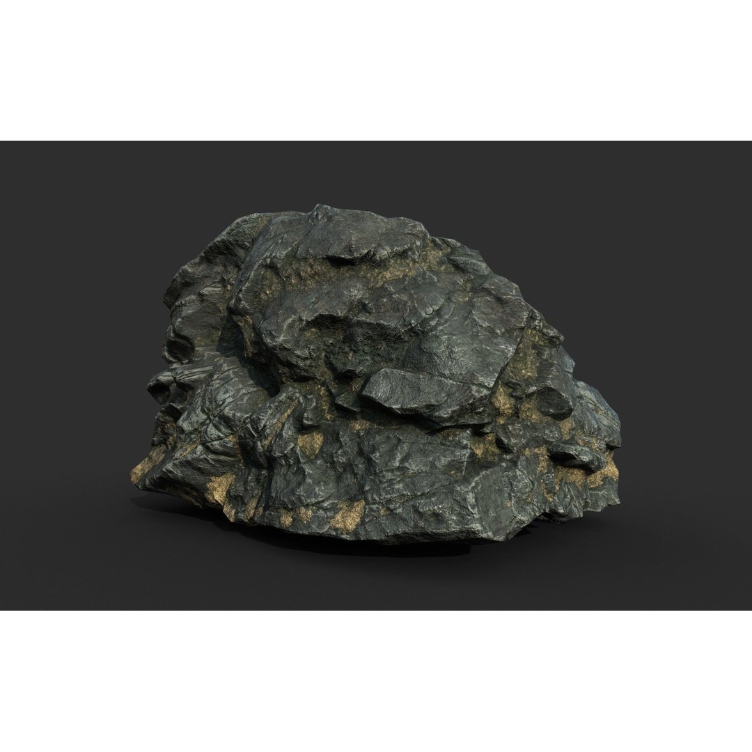 Black Beach Rock Collection 3D Model – Low Poly PBR Textures, FBX & OBJ - View 24