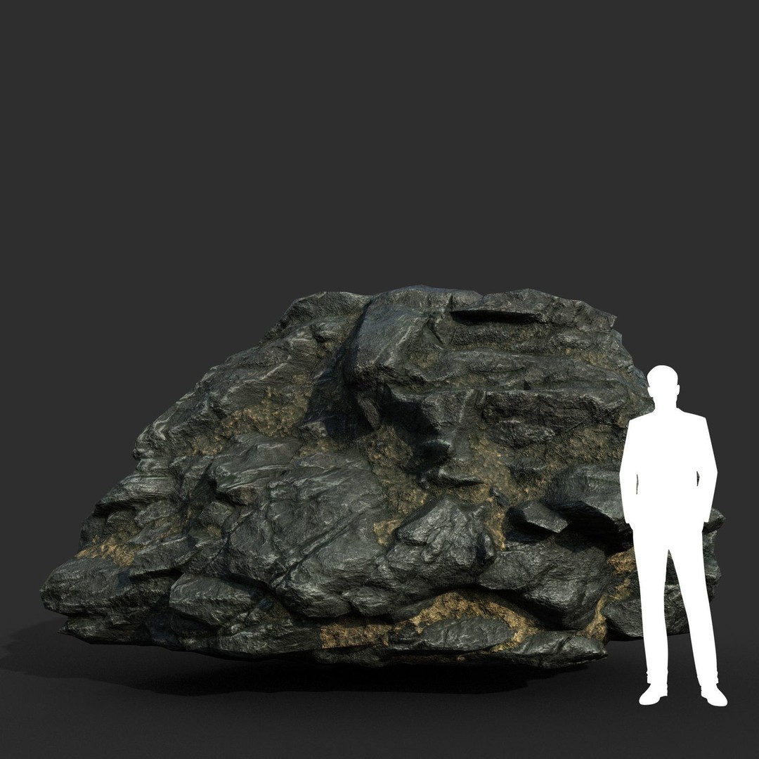 Black Beach Rock Collection 3D Model – Low Poly PBR Textures, FBX & OBJ - View 28