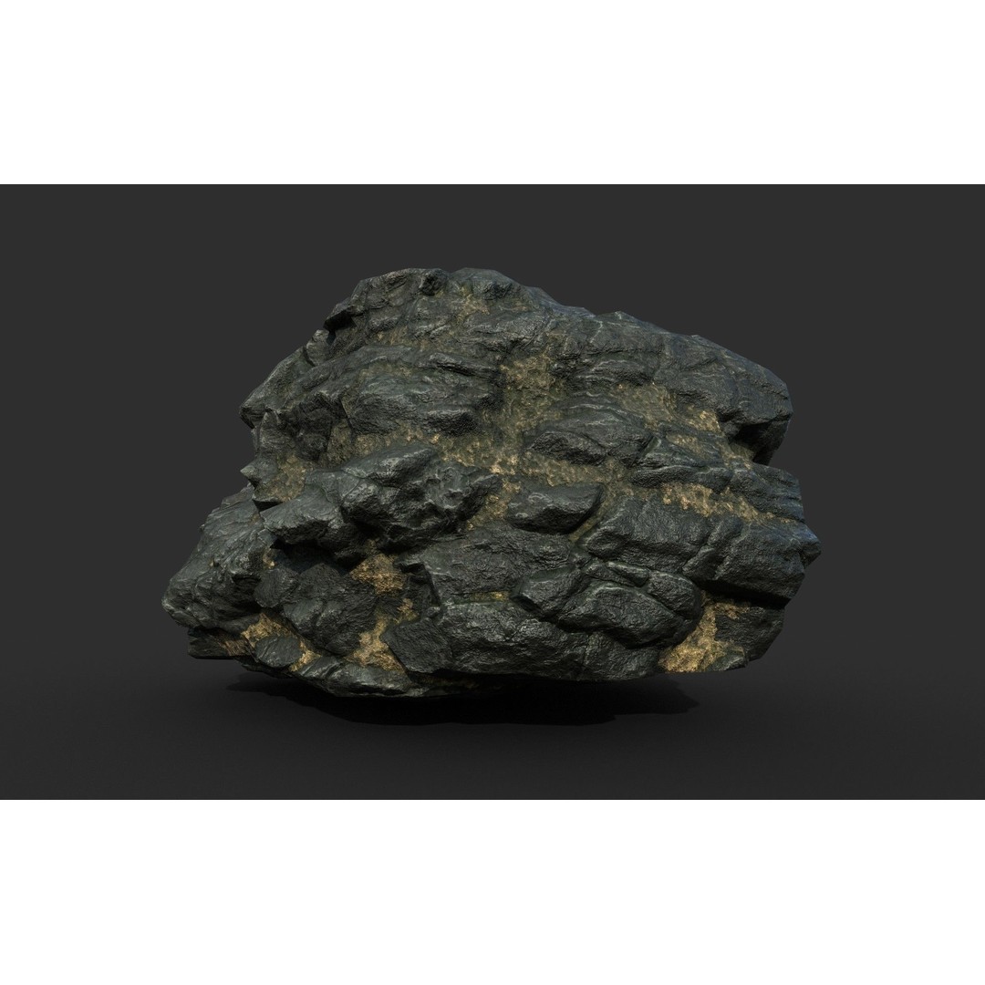Black Beach Rock Collection 3D Model – Low Poly PBR Textures, FBX & OBJ - View 29