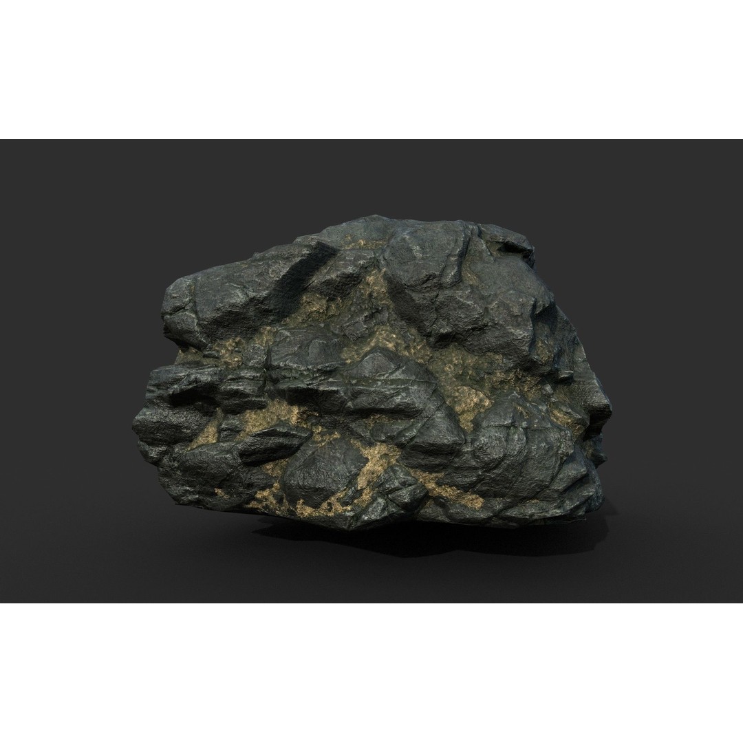 Black Beach Rock Collection 3D Model – Low Poly PBR Textures, FBX & OBJ - View 30