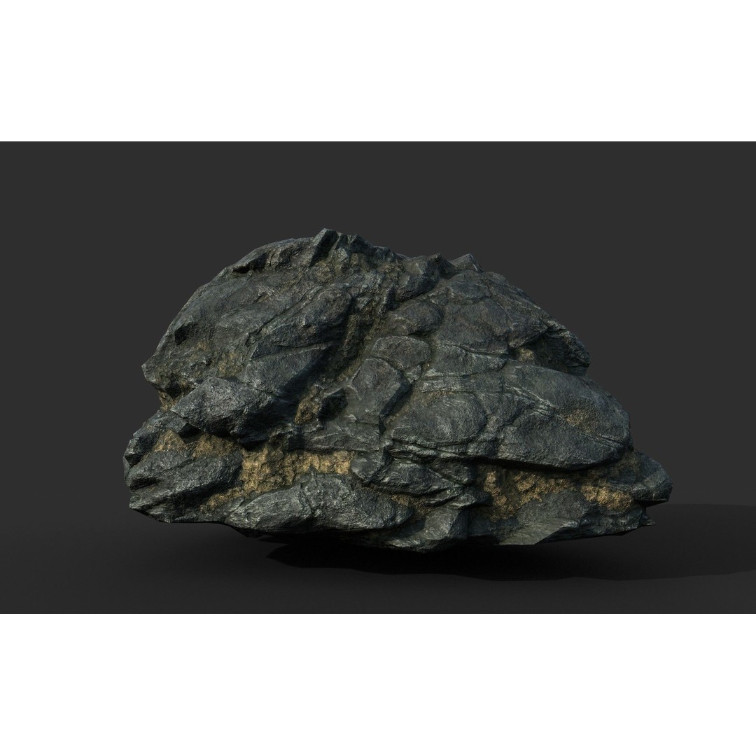 Black Beach Rock Collection 3D Model – Low Poly PBR Textures, FBX & OBJ - View 31