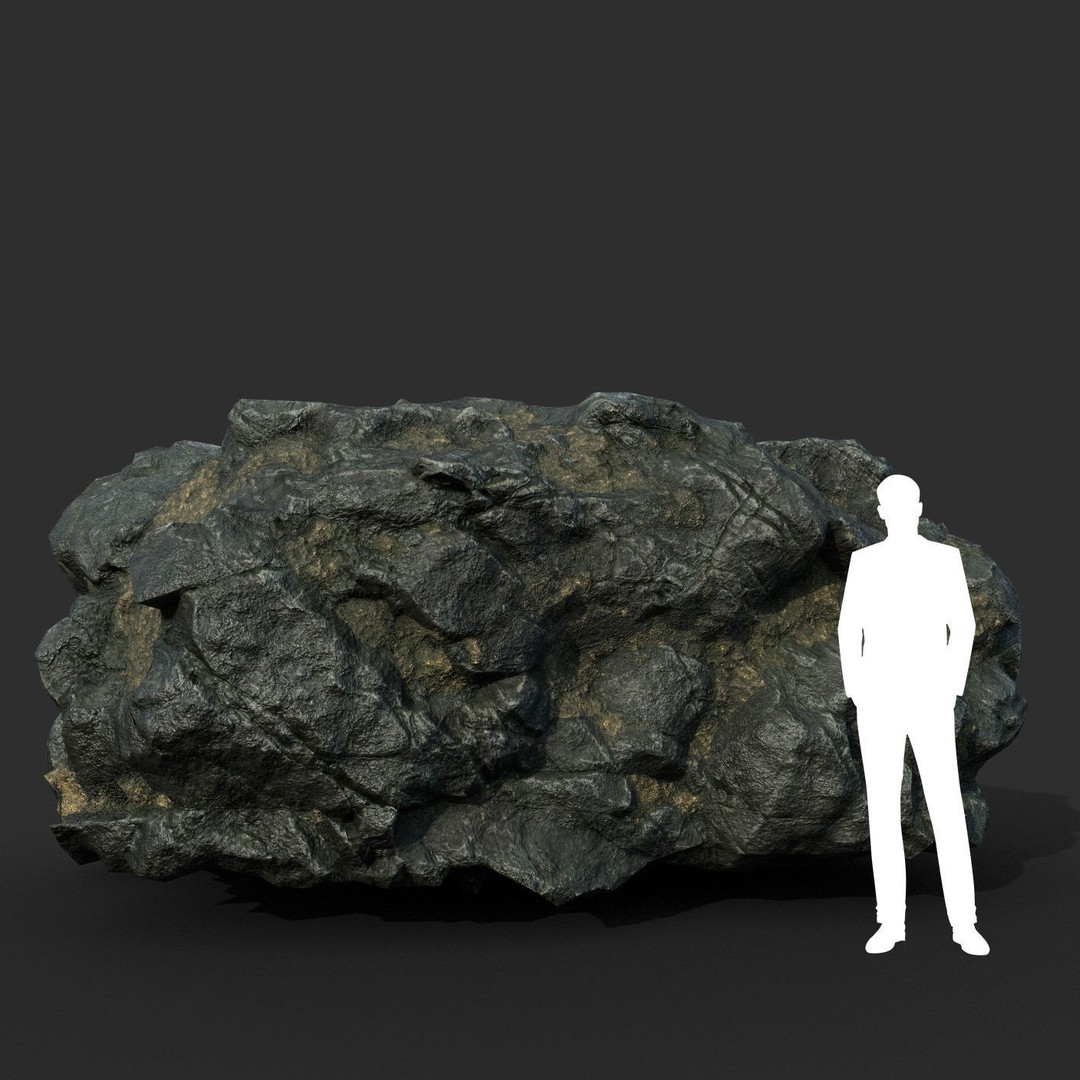 Black Beach Rock Collection 3D Model – Low Poly PBR Textures, FBX & OBJ - View 33