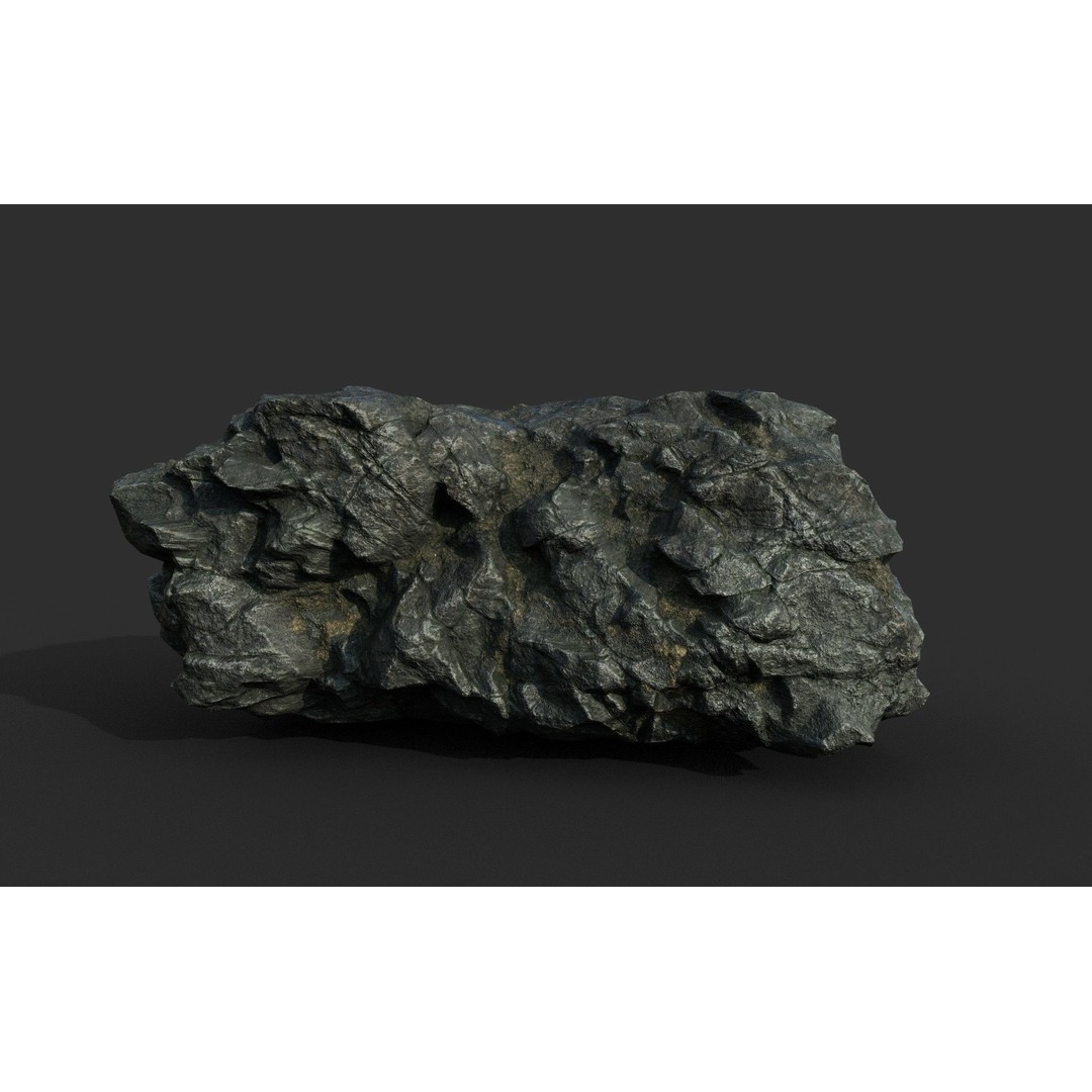 Black Beach Rock Collection 3D Model – Low Poly PBR Textures, FBX & OBJ - View 34