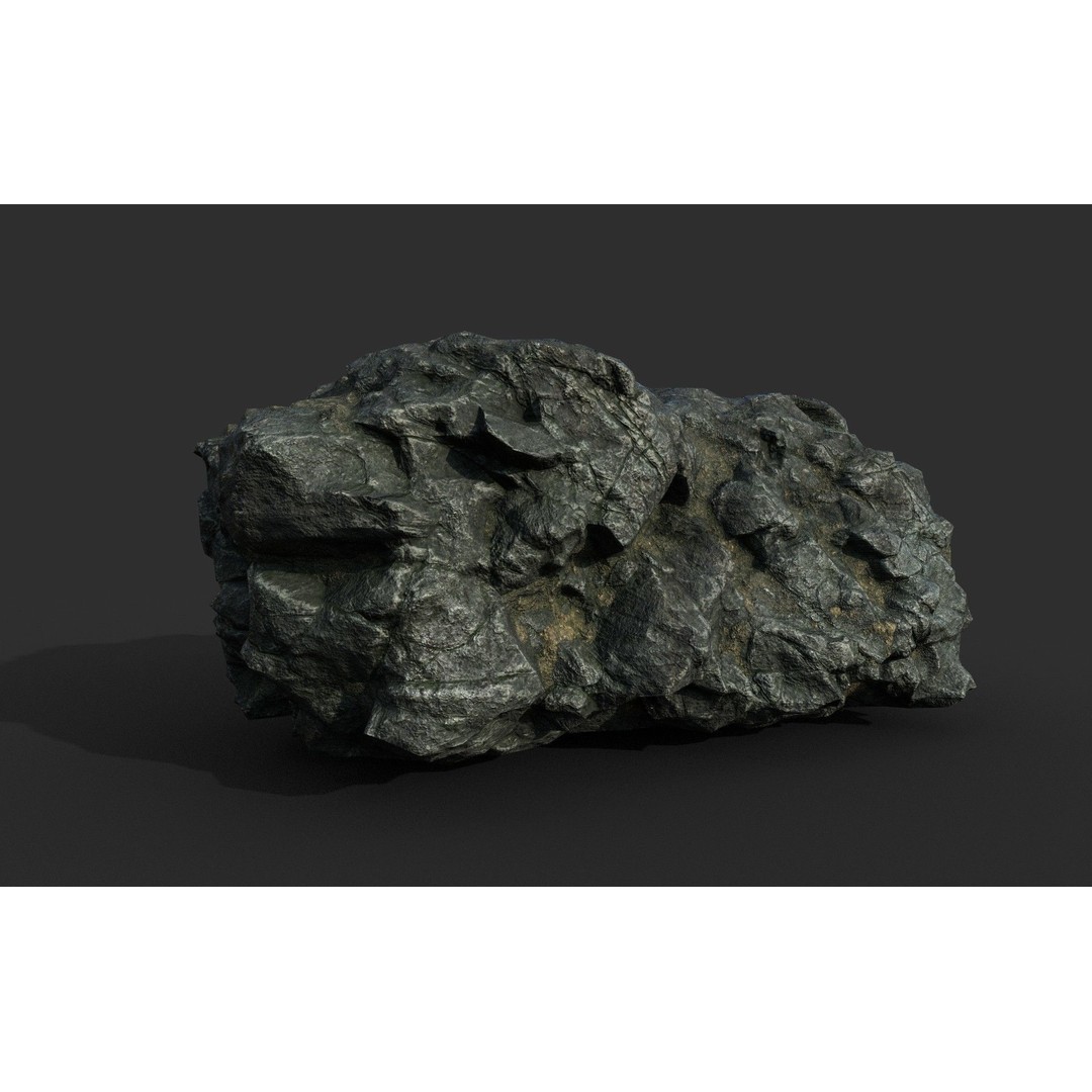 Black Beach Rock Collection 3D Model – Low Poly PBR Textures, FBX & OBJ - View 35