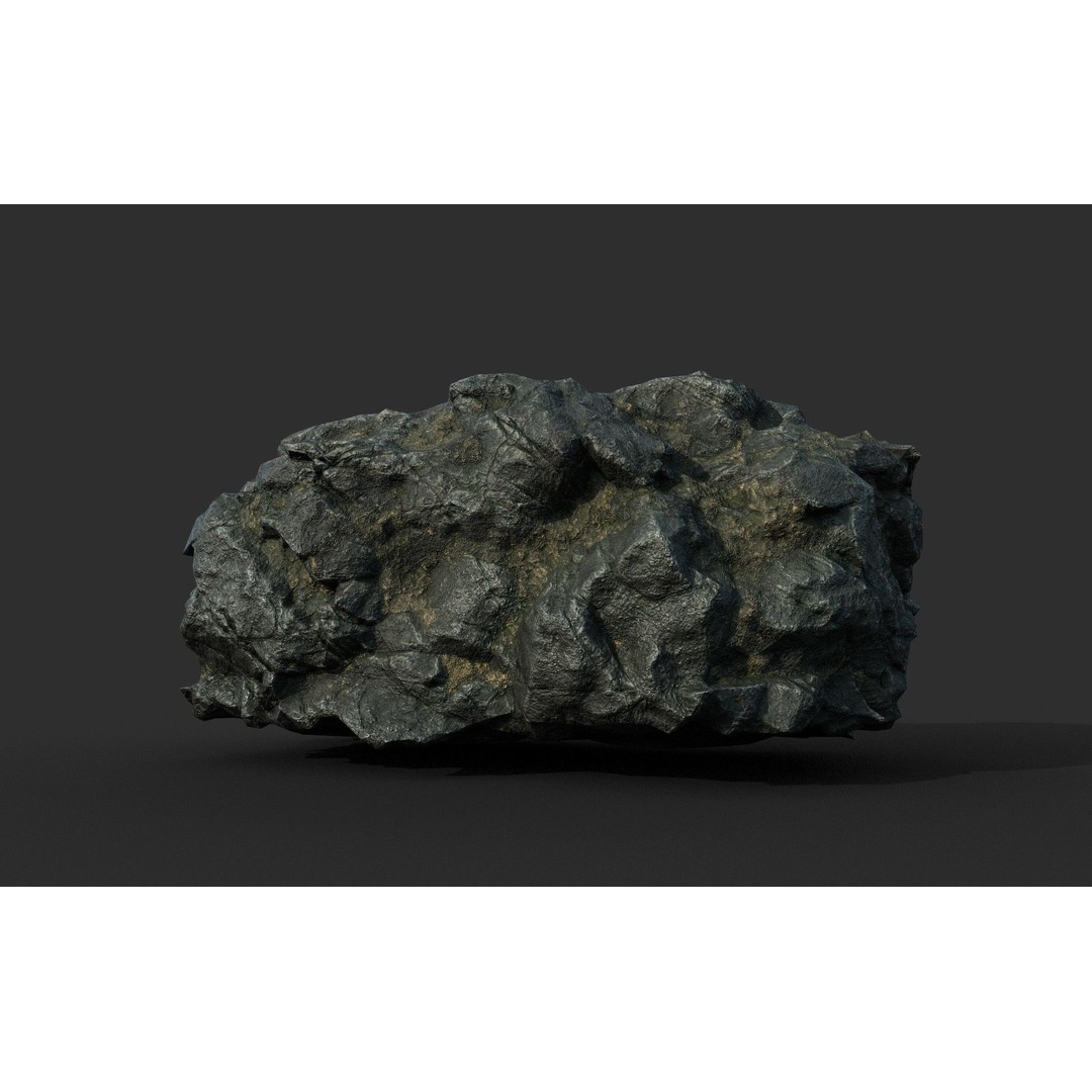 Black Beach Rock Collection 3D Model – Low Poly PBR Textures, FBX & OBJ - View 36