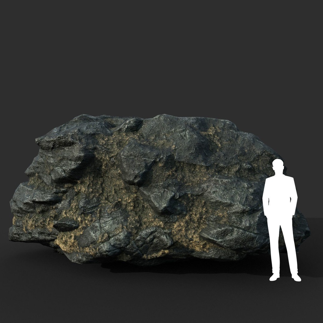Black Beach Rock Collection 3D Model – Low Poly PBR Textures, FBX & OBJ - View 38