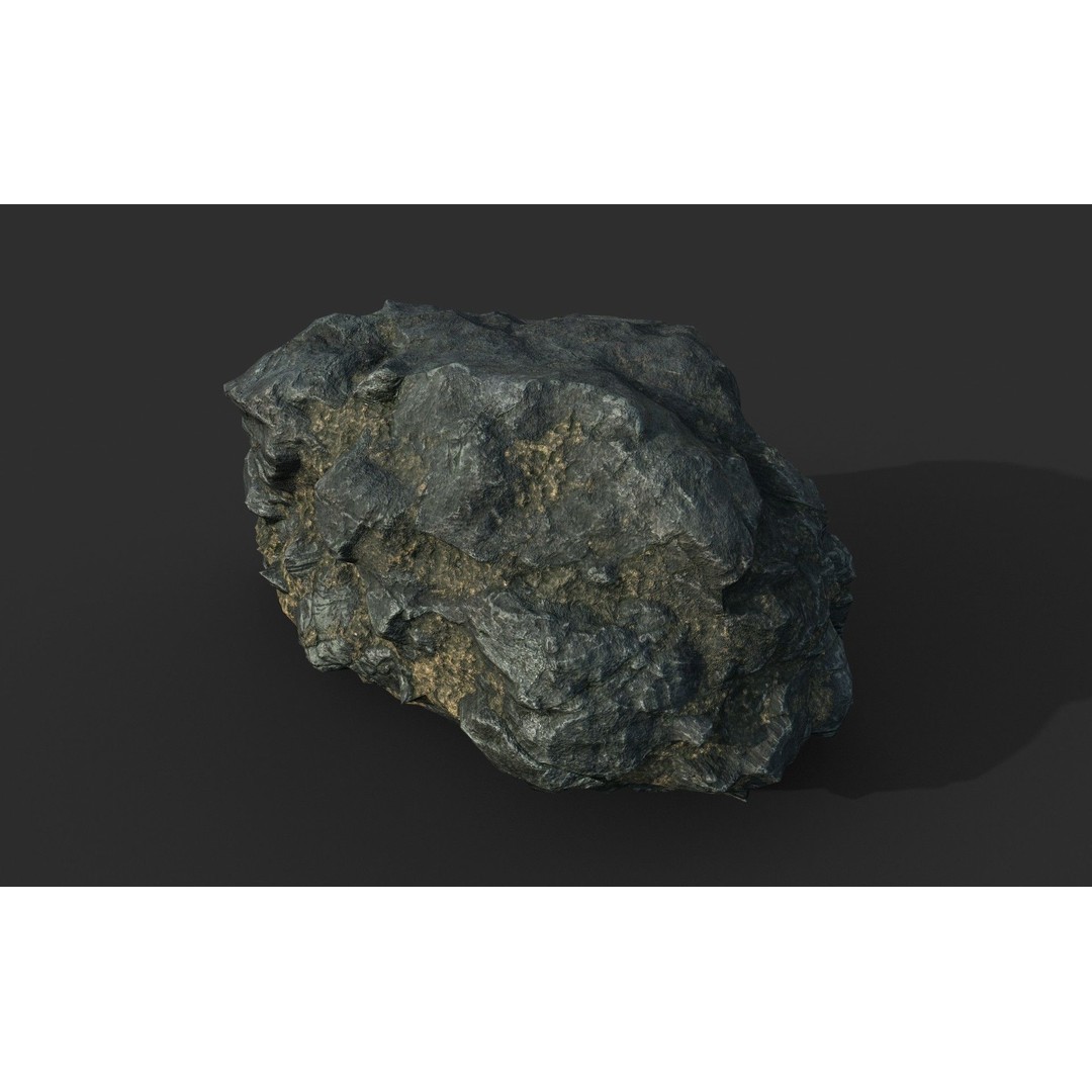 Black Beach Rock Collection 3D Model – Low Poly PBR Textures, FBX & OBJ - View 39