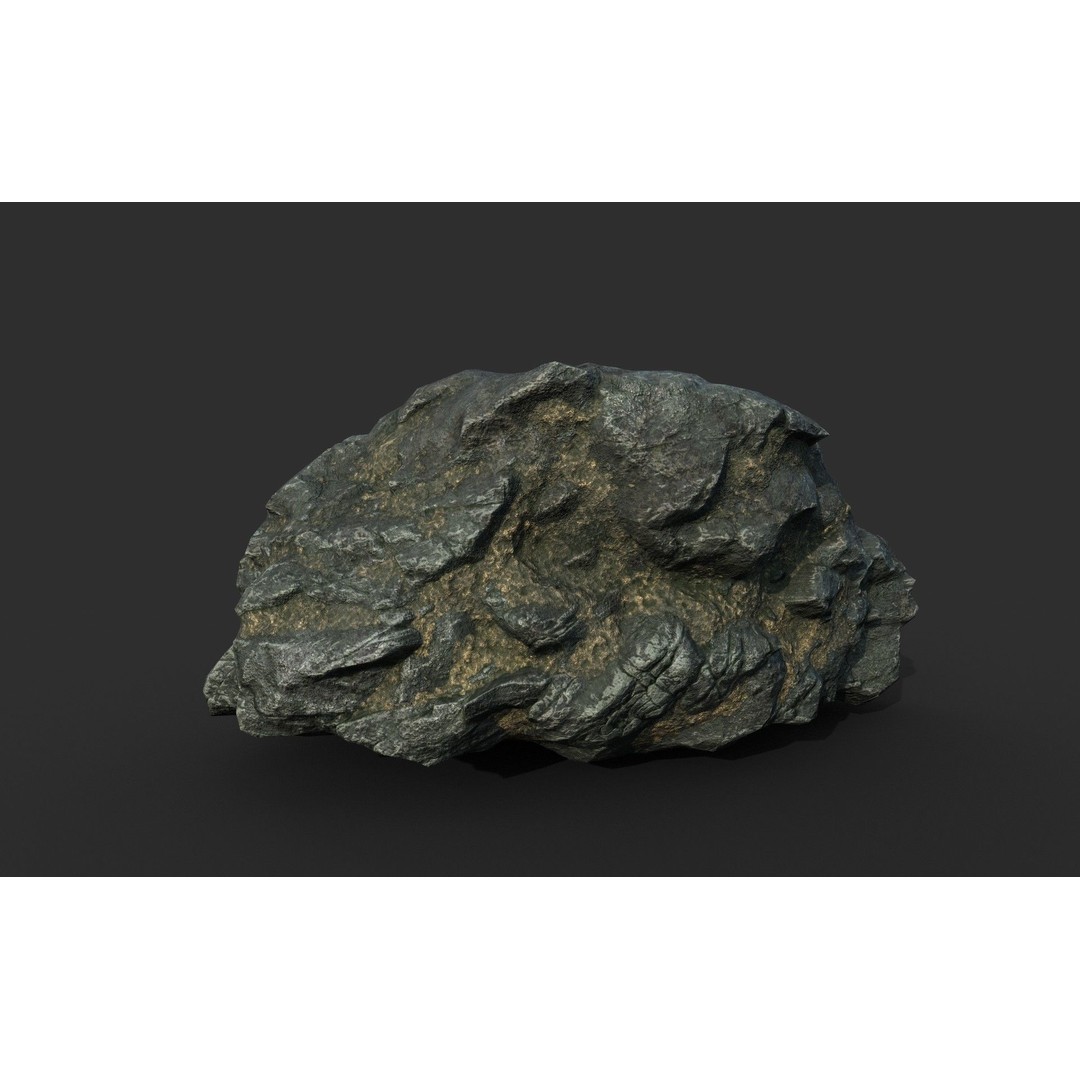 Black Beach Rock Collection 3D Model – Low Poly PBR Textures, FBX & OBJ - View 40