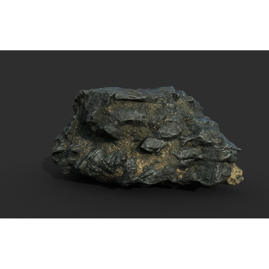 Black Beach Rock Collection 3D Model – Low Poly PBR Textures, FBX & OBJ - View 41