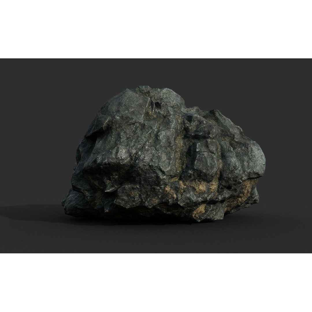 Black Beach Rock Collection 3D Model – Low Poly PBR Textures, FBX & OBJ - View 45