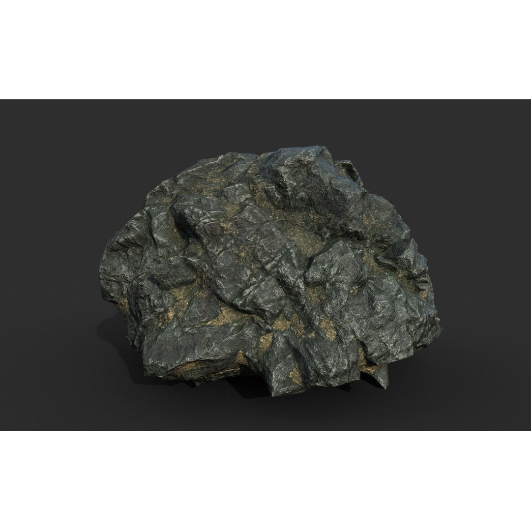 Black Beach Rock Collection 3D Model – Low Poly PBR Textures, FBX & OBJ - View 46