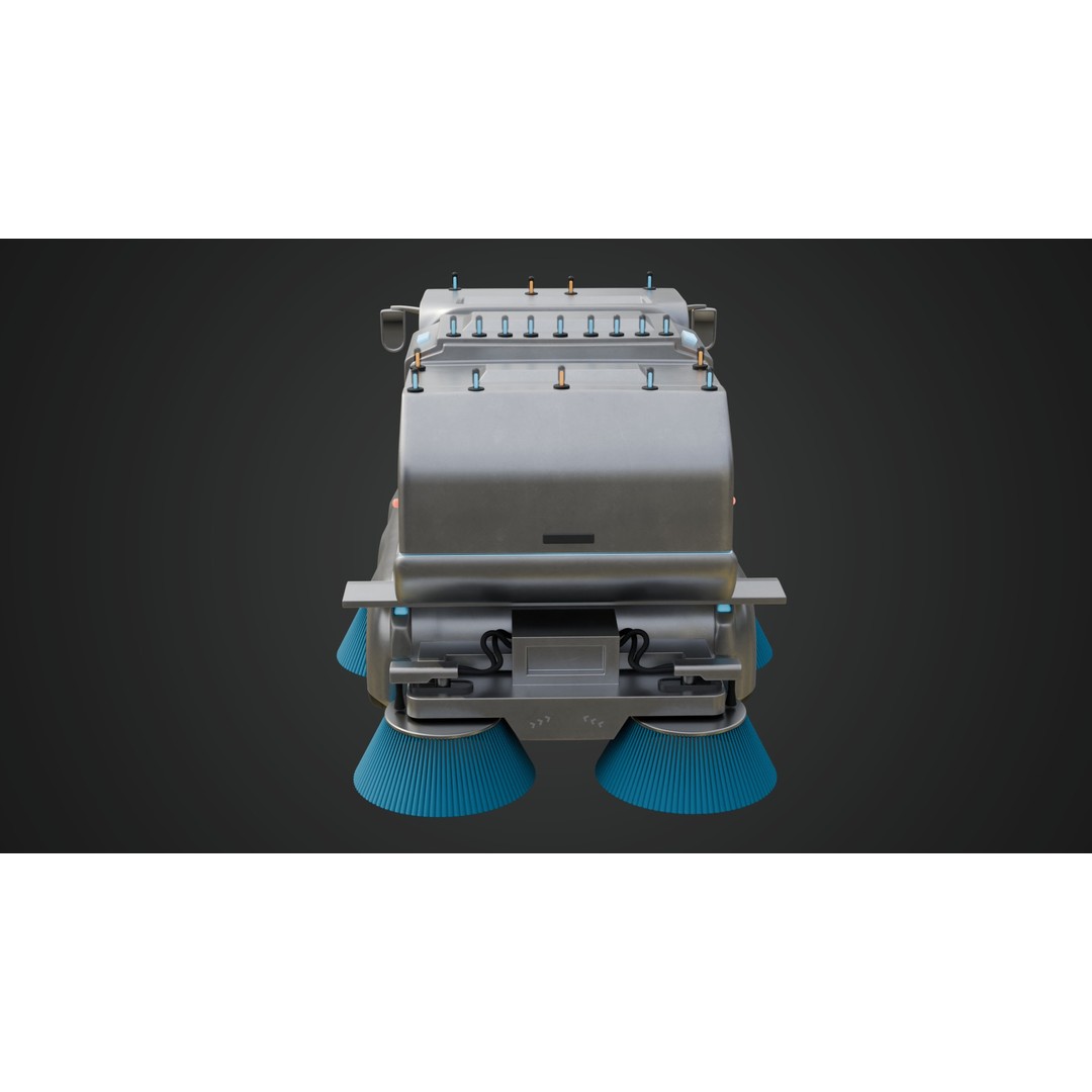 Futuristic Street Sweeper 3D Model – PBR Vehicle for Urban Scenes - View 10